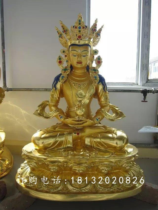彩繪銅藏佛雕塑，鎏金密宗佛雕塑