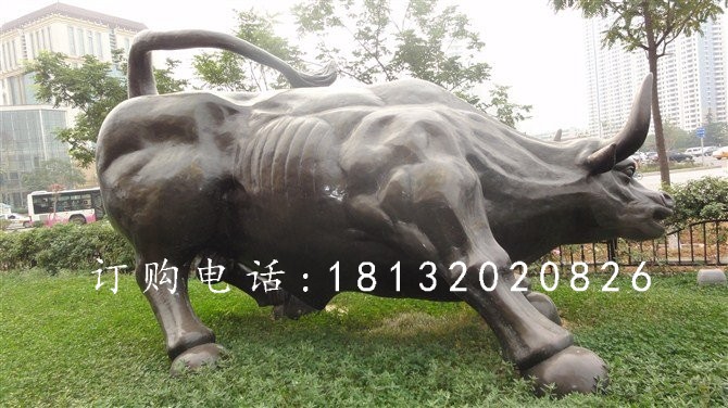華爾街牛銅雕，廣場銅牛雕塑 (1)