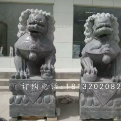 青石獅子雕塑，石雕北京獅