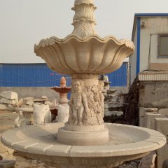 雙層噴泉石雕，歐式噴水盆雕塑