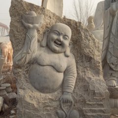 佛像石浮雕，青石彌勒佛石浮雕