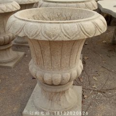 石雕花缽，歐式花缽雕塑