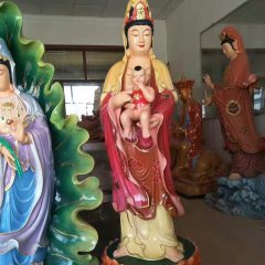 送子觀音雕塑，玻璃鋼觀音菩薩