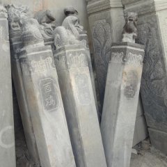 青石拴馬柱雕塑，仿古拴馬柱