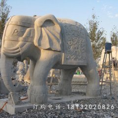 石雕大象，大理石動物雕塑