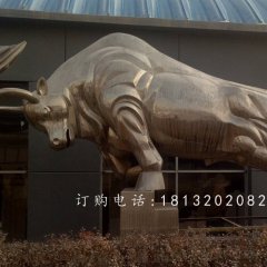 不銹鋼拓荒牛雕塑，不銹鋼動物雕塑