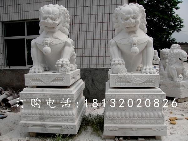 北京獅石雕，漢白玉動物雕塑