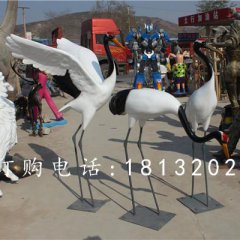 玻璃鋼仙鶴雕塑，玻璃鋼動物雕塑