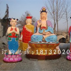 玻璃鋼觀世音雕塑，彩繪佛像雕塑