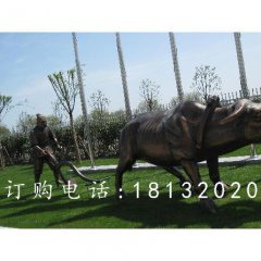 古代人耕地銅雕，公園景觀銅雕