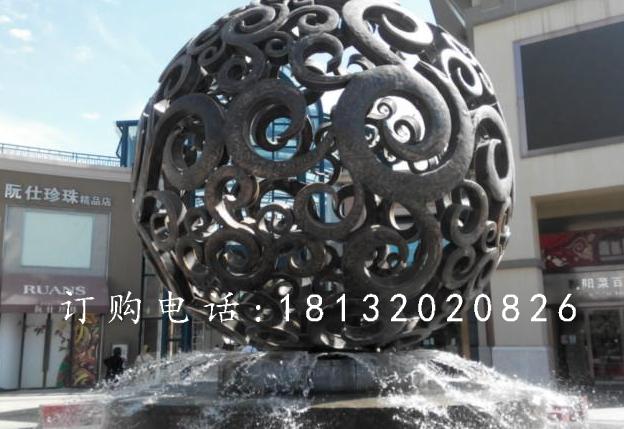 花紋球銅雕，廣場景觀球