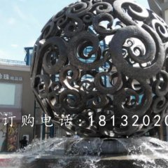 花紋球銅雕，廣場景觀球