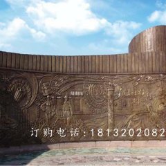 廣場大型銅浮雕，書卷銅浮雕