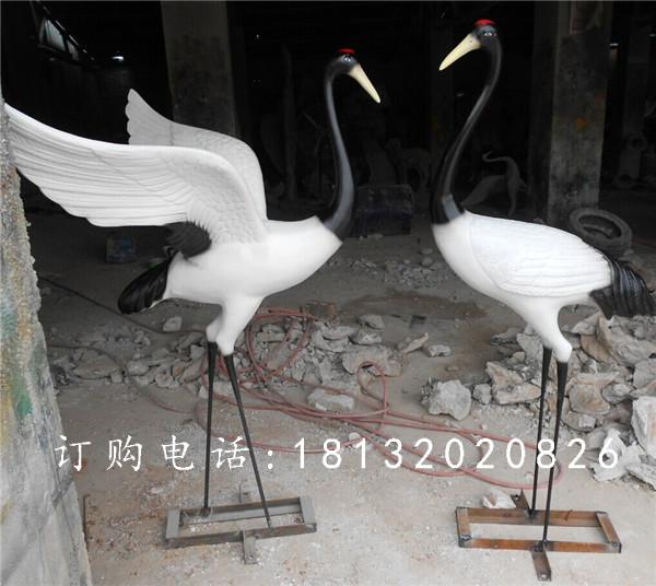 玻璃鋼仙鶴雕塑，玻璃鋼仿真動物雕塑