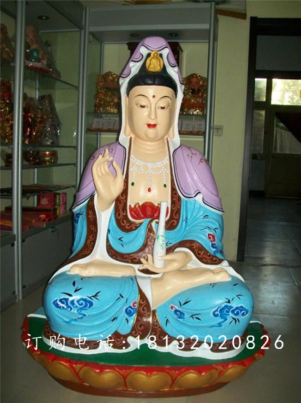觀音菩薩雕塑，玻璃鋼彩繪佛像雕塑