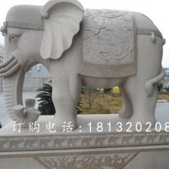 大象石雕，廣場吉祥大象石雕