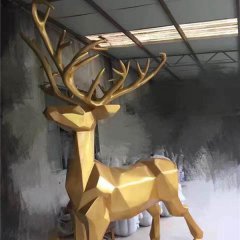 玻璃鋼馴鹿雕塑，玻璃鋼動物雕塑