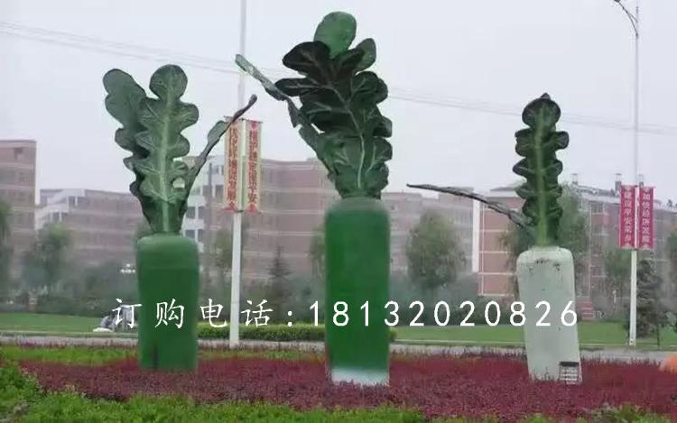 玻璃鋼白蘿卜雕塑，公園蔬菜雕塑