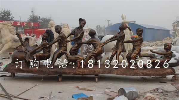 拔蘿卜銅雕，公園小品銅雕