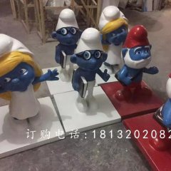 玻璃鋼藍精靈雕塑，卡通動畫雕塑
