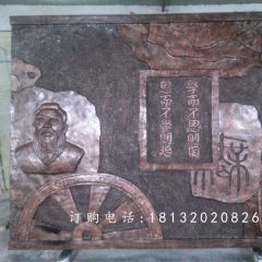銅浮雕，校園孔子銅浮雕