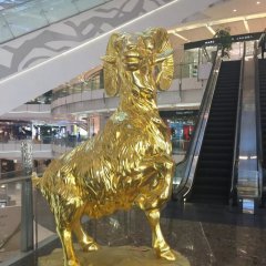 玻璃鋼綿羊，玻璃鋼仿銅動物雕塑