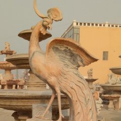 鳳凰石雕，晚霞紅古代神獸石雕
