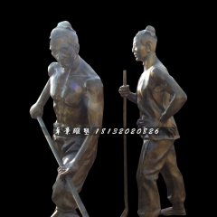 古代人干農活銅雕，公園景觀銅雕