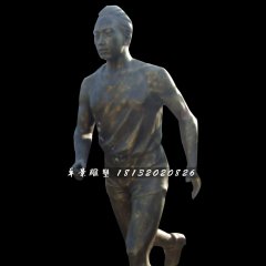 跑步銅雕，公園現代人物銅雕