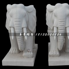 大象石雕，漢白玉大象，動物石雕