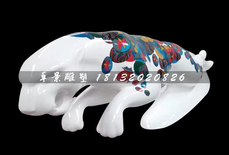 玻璃鋼豹子雕塑，玻璃鋼彩繪雕塑 (3)
