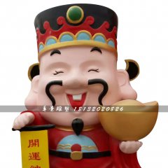 玻璃鋼財神爺，玻璃鋼卡通人物雕塑