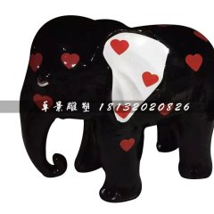 玻璃鋼彩繪大象，彩繪玻璃鋼雕塑