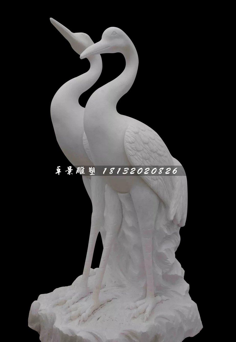 漢白玉仙鶴石雕，公園動物石雕 (3)