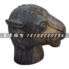 十二生肖獸首銅雕，公園馬頭銅雕