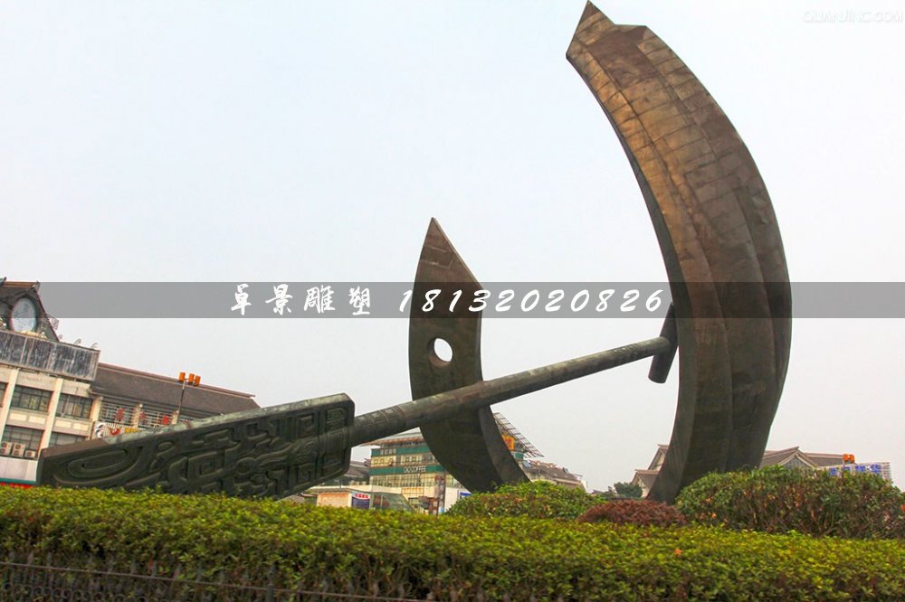 船槳不銹鋼雕塑，大型廣場雕塑 (1)