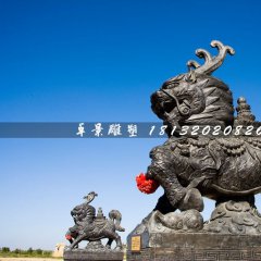 麒麟石雕，黑色麒麟石雕