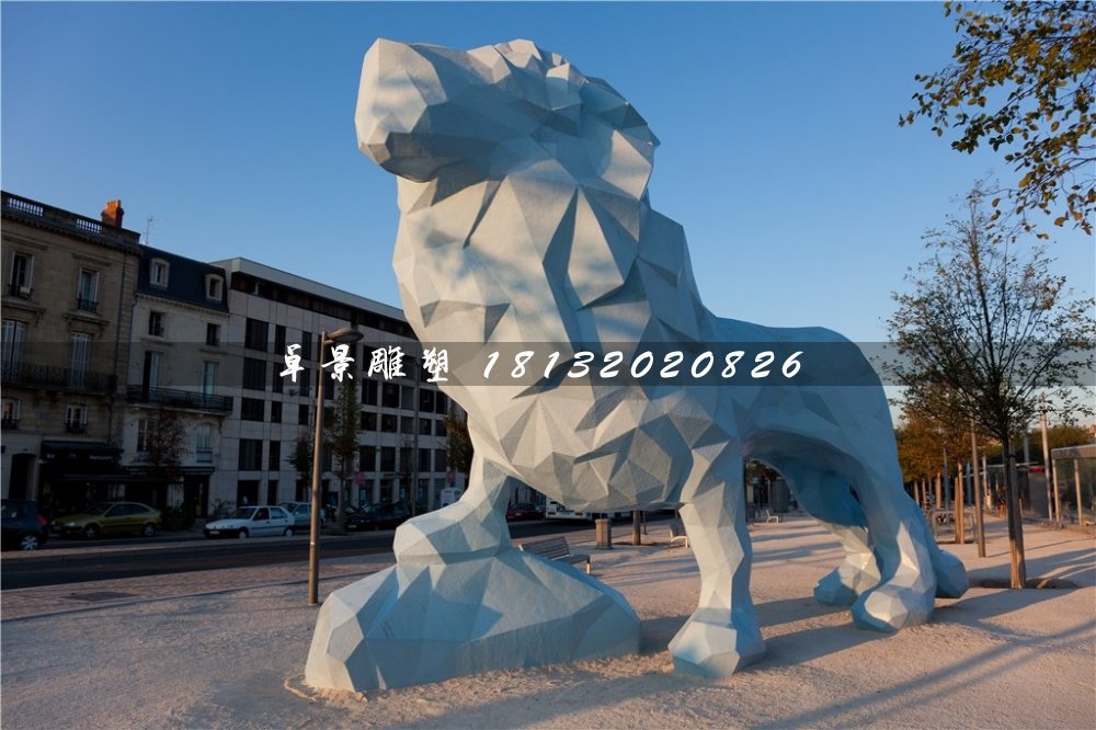 獅子石雕，抽象動物石雕