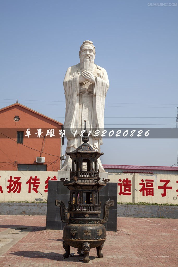 石雕孔子，校園古代名人石雕 (3)