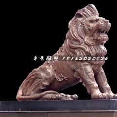 銅獅子雕塑，廣場西洋獅銅雕