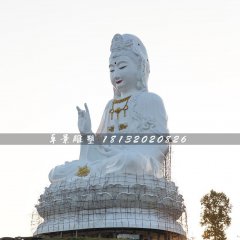 玻璃鋼坐式觀音雕塑，大型觀音雕塑