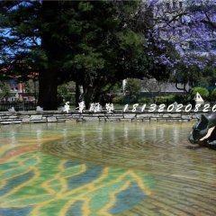袋鼠飲水銅雕，公園動物銅雕