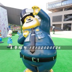 本杰明警官雕塑，玻璃鋼瘋狂動物城雕塑