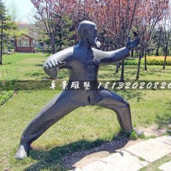 老頭練太極銅雕，公園人物銅雕