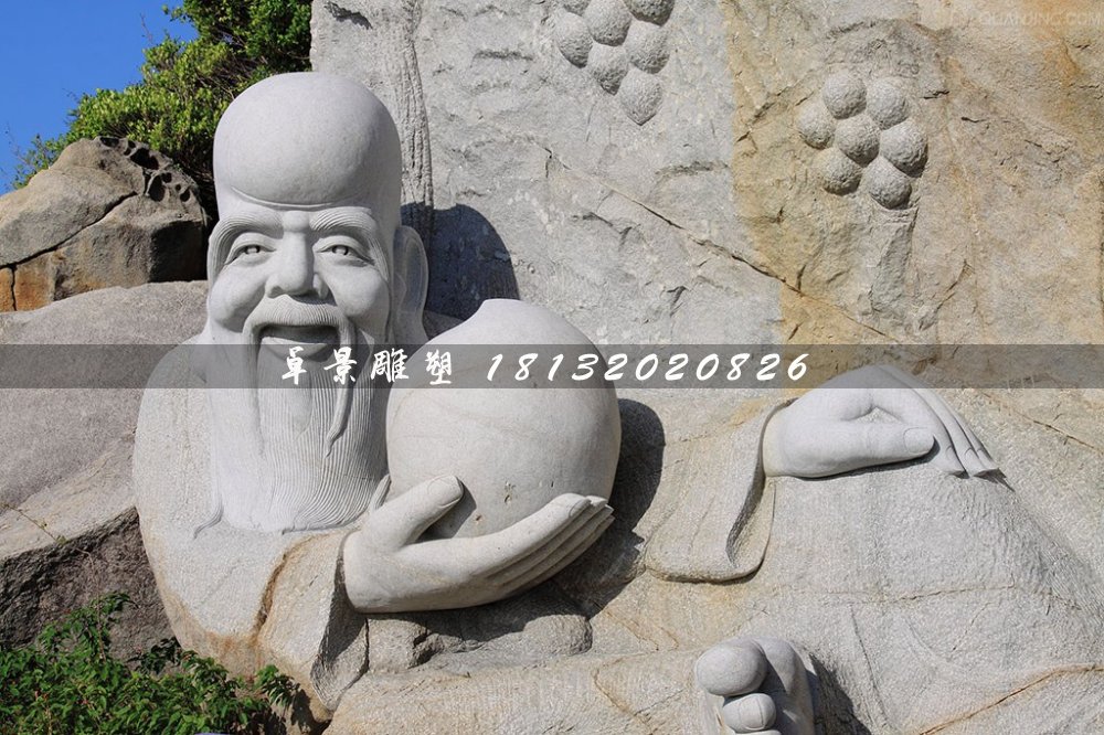 老壽星石雕，大理石神仙雕塑