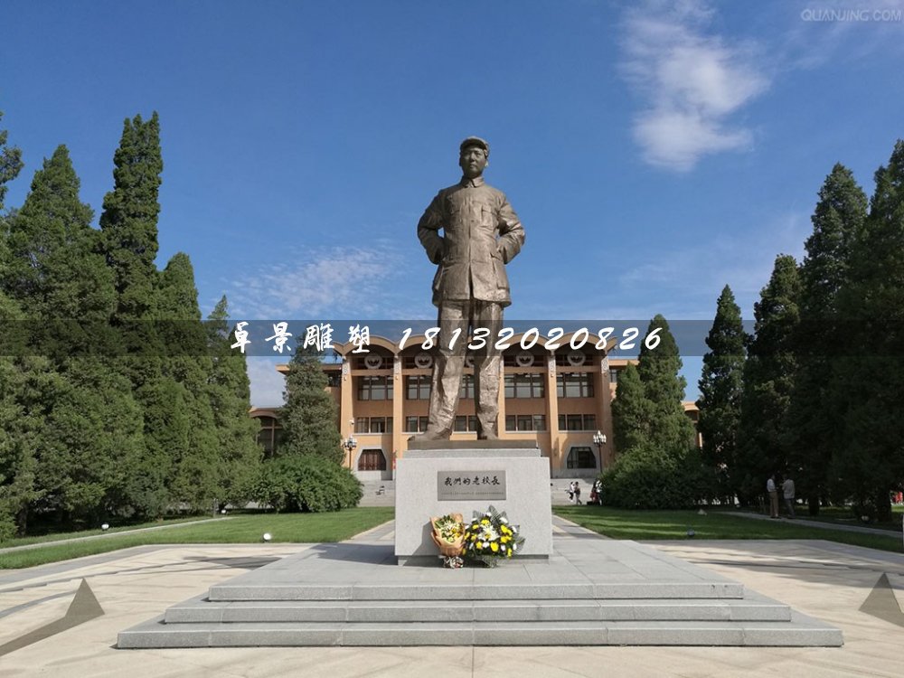 毛主席站像銅雕，廣場偉人銅雕