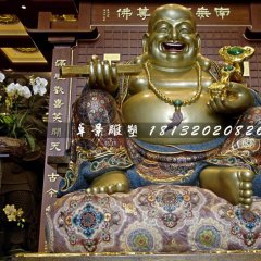 彌勒佛銅雕，寺廟坐式銅佛像