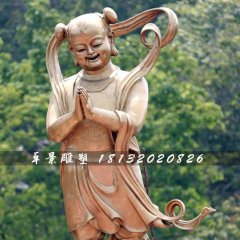 善財童子銅雕，寺廟善財童子銅雕