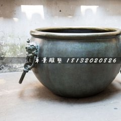 水缸銅雕，仿古銅水缸