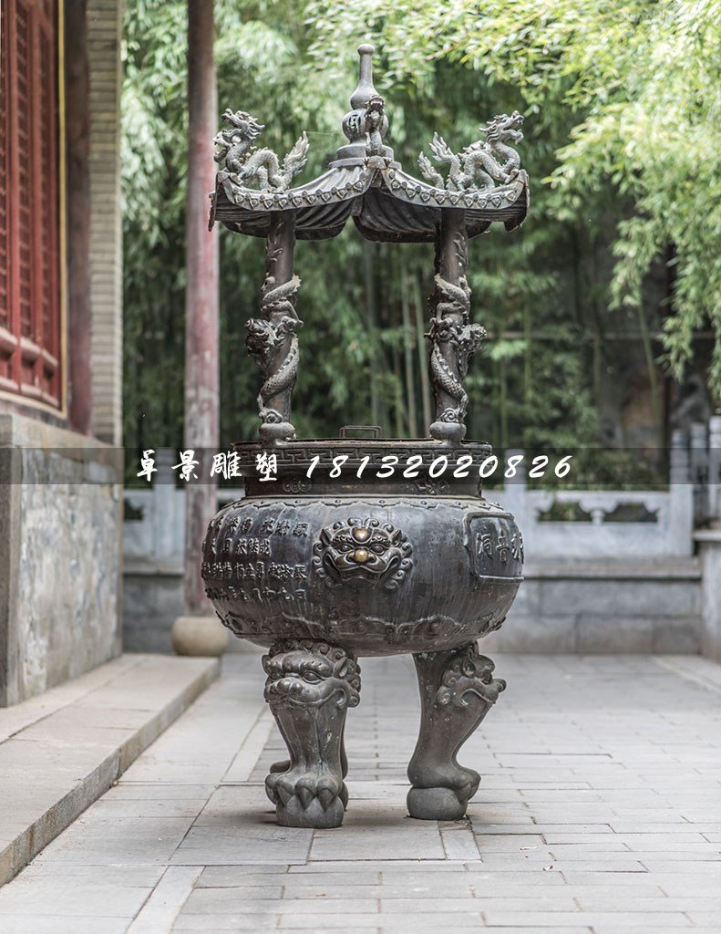寺廟銅香爐，三足銅香爐